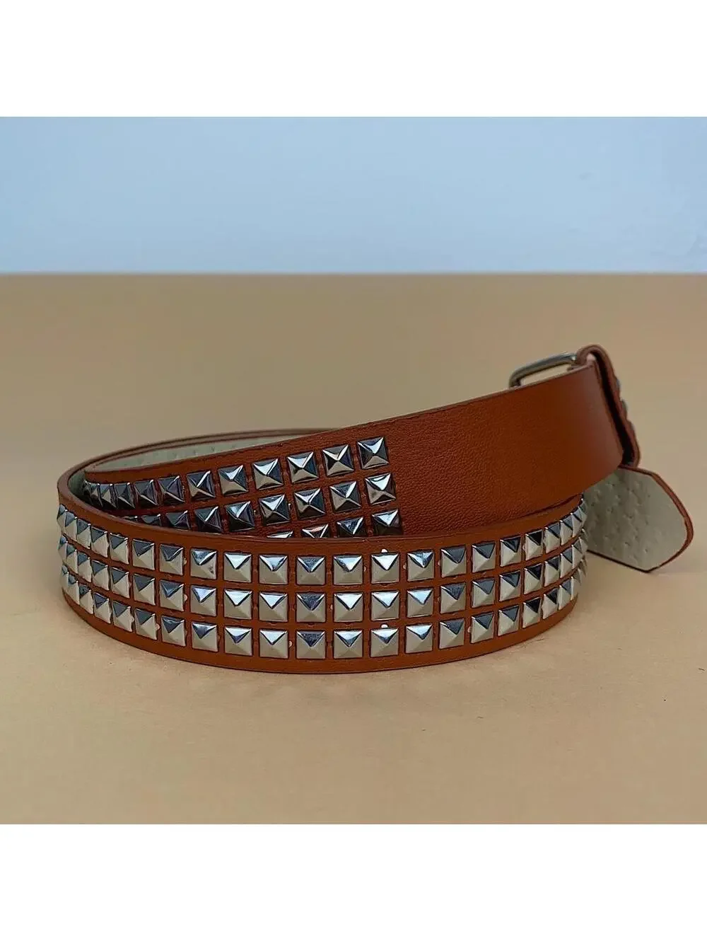 Diamond Studded Brown Essential Belt Unisex